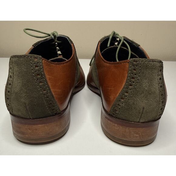 Cole Haan Williams Saddle Oxford Mens 10.5 Colorblock Brown Green Leather Shoe main image 5